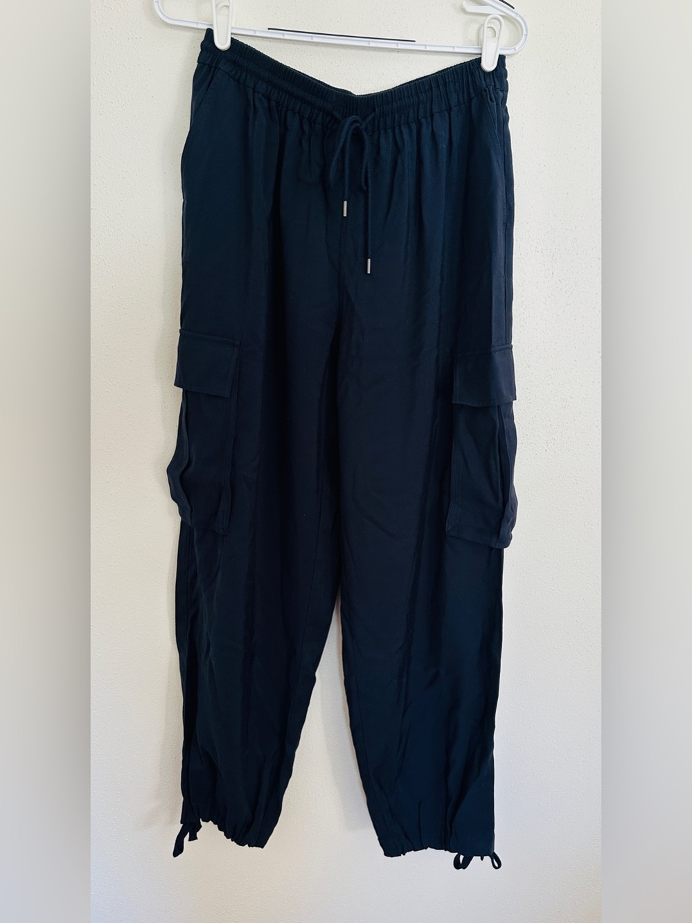 Nordstrom Navy Blue Lightweight Drawstring Cargo Pants Small Excellent Condition